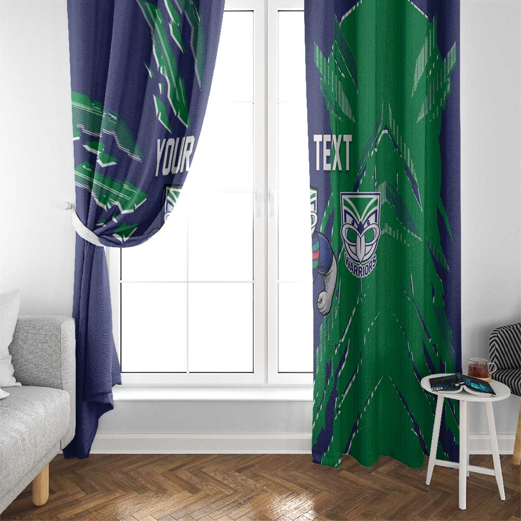 Personalized New Zealand Warriors Window Curtain Dynamic Lightning Mascot Rugby Australia