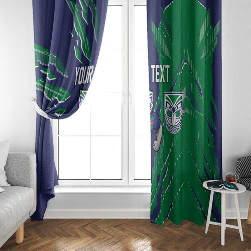 Personalized New Zealand Warriors Window Curtain Dynamic Lightning Mascot Rugby Australia