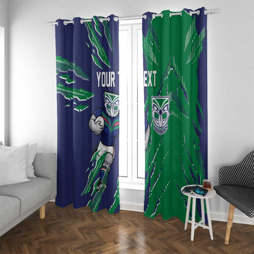 Personalized New Zealand Warriors Window Curtain Dynamic Lightning Mascot Rugby Australia