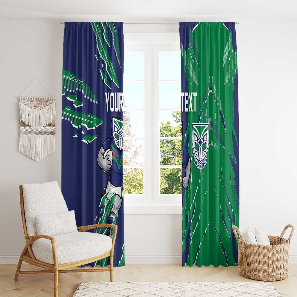 Personalized New Zealand Warriors Window Curtain Dynamic Lightning Mascot Rugby Australia