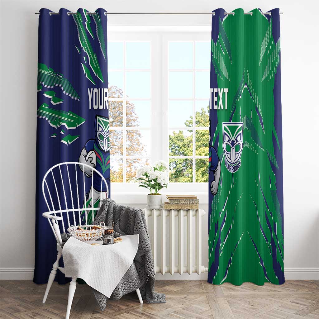 Personalized New Zealand Warriors Window Curtain Dynamic Lightning Mascot Rugby Australia