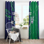 Personalized New Zealand Warriors Window Curtain Dynamic Lightning Mascot Rugby Australia