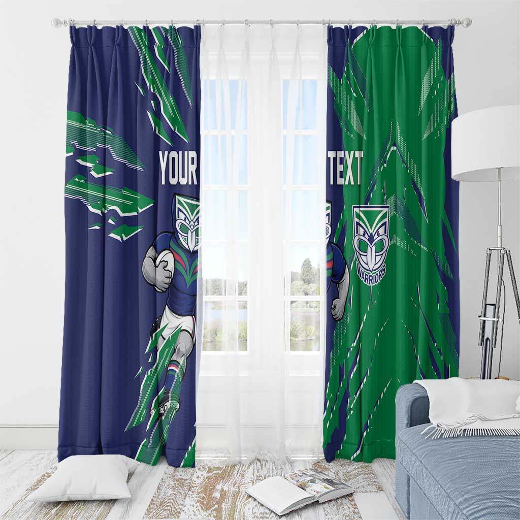 Personalized New Zealand Warriors Window Curtain Dynamic Lightning Mascot Rugby Australia