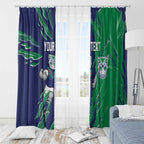 Personalized New Zealand Warriors Window Curtain Dynamic Lightning Mascot Rugby Australia