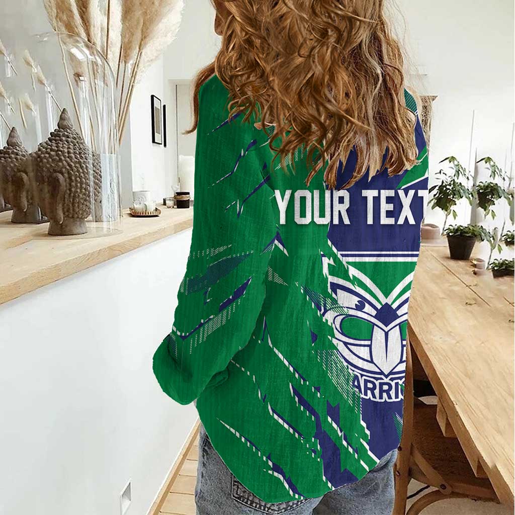 Personalized New Zealand Warriors Women Casual Shirt Dynamic Lightning Mascot Rugby Australia