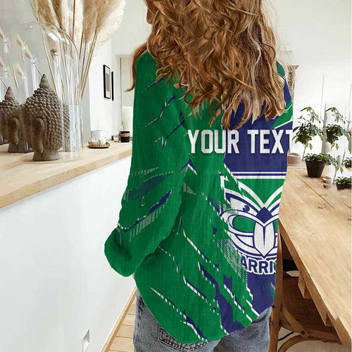 Personalized New Zealand Warriors Women Casual Shirt Dynamic Lightning Mascot Rugby Australia