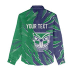 Personalized New Zealand Warriors Women Casual Shirt Dynamic Lightning Mascot Rugby Australia