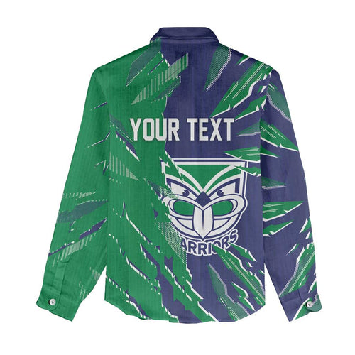 Personalized New Zealand Warriors Women Casual Shirt Dynamic Lightning Mascot Rugby Australia