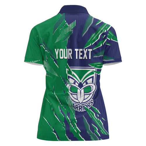 Personalized New Zealand Warriors Women Polo Shirt Dynamic Lightning Mascot Rugby Australia