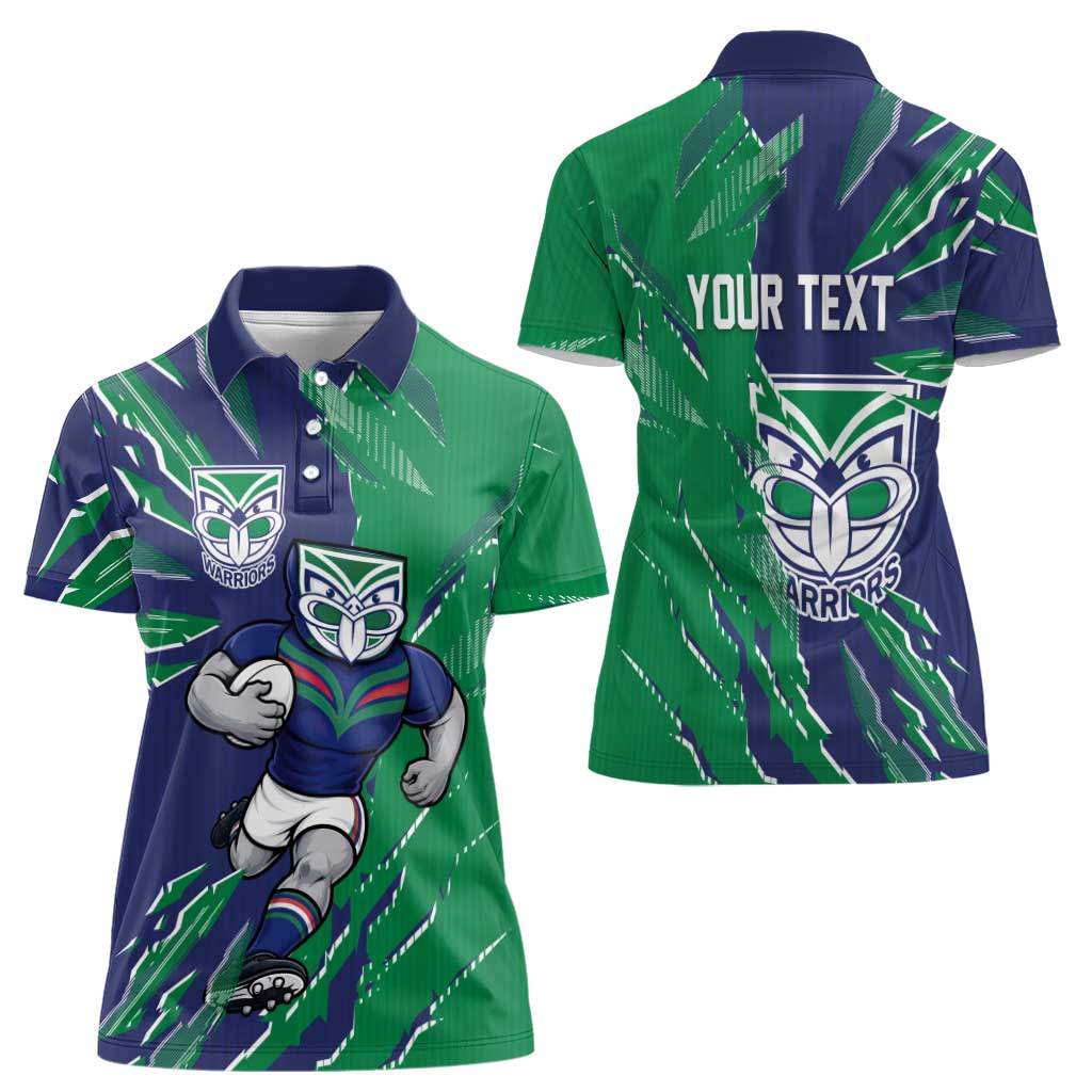 Personalized New Zealand Warriors Women Polo Shirt Dynamic Lightning Mascot Rugby Australia