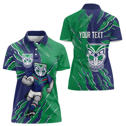 Personalized New Zealand Warriors Women Polo Shirt Dynamic Lightning Mascot Rugby Australia