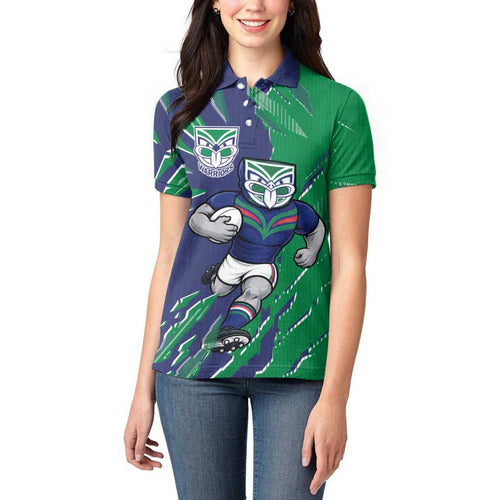 Personalized New Zealand Warriors Women Polo Shirt Dynamic Lightning Mascot Rugby Australia