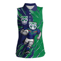 Personalized New Zealand Warriors Women Sleeveless Polo Shirt Dynamic Lightning Mascot Rugby Australia