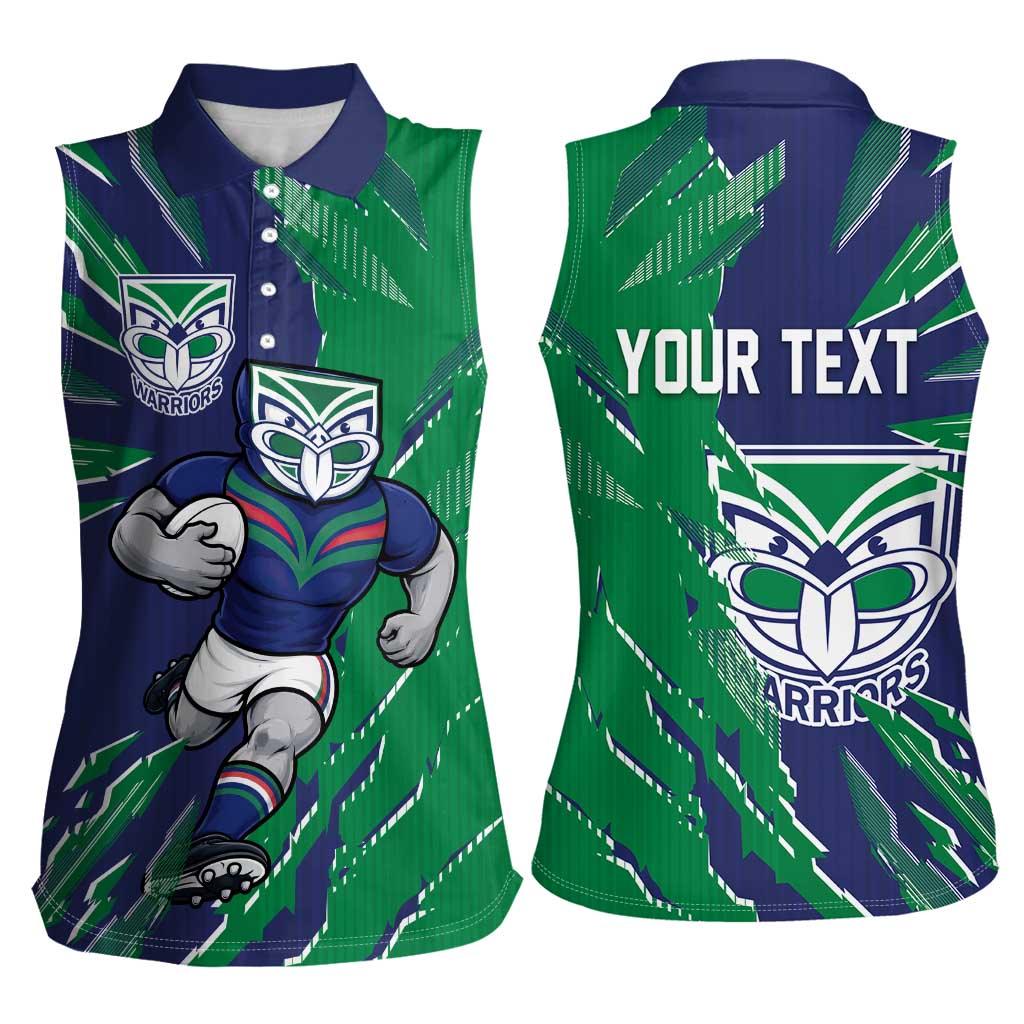 Personalized New Zealand Warriors Women Sleeveless Polo Shirt Dynamic Lightning Mascot Rugby Australia