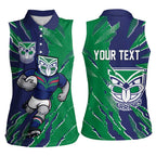 Personalized New Zealand Warriors Women Sleeveless Polo Shirt Dynamic Lightning Mascot Rugby Australia
