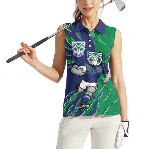 Personalized New Zealand Warriors Women Sleeveless Polo Shirt Dynamic Lightning Mascot Rugby Australia