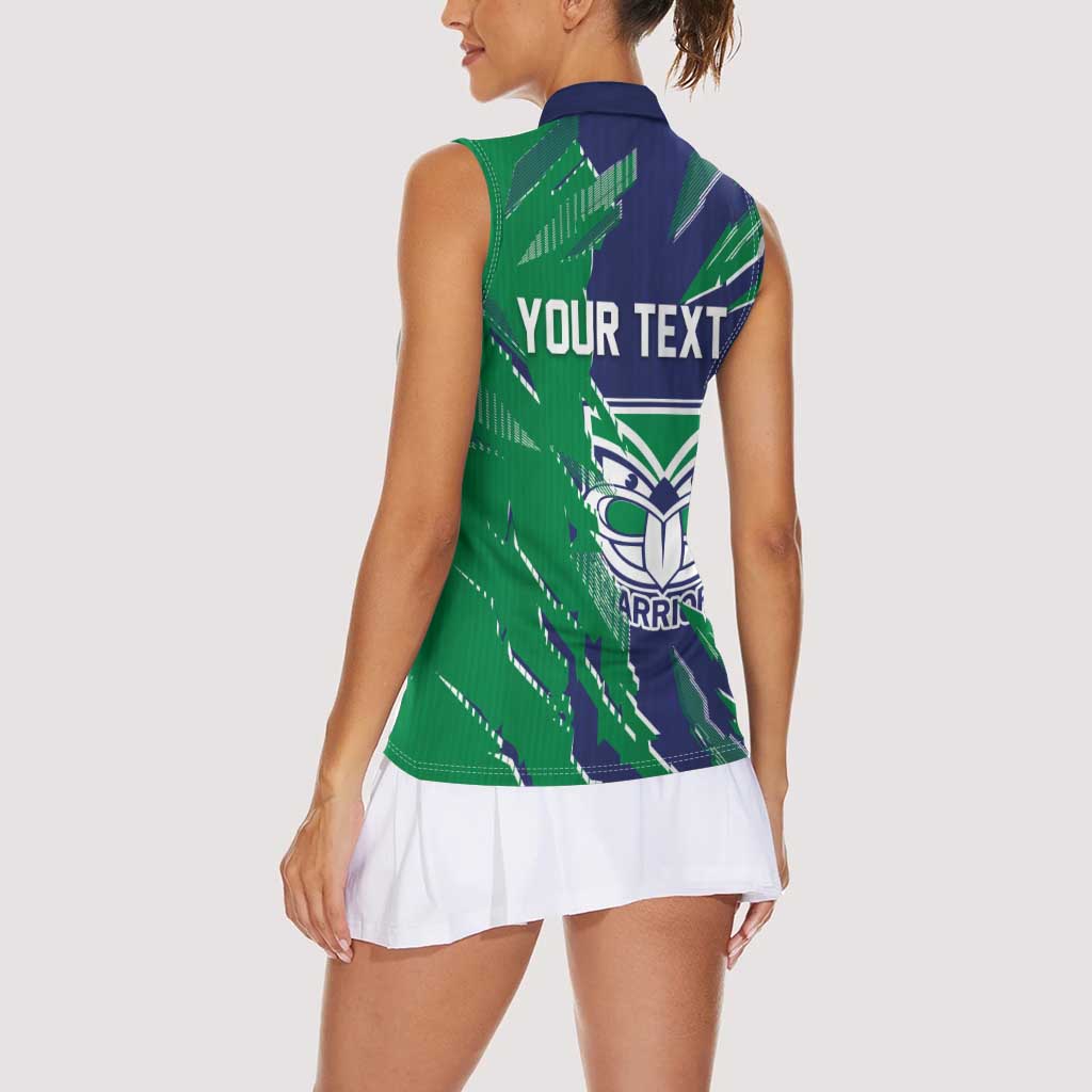 Personalized New Zealand Warriors Women Sleeveless Polo Shirt Dynamic Lightning Mascot Rugby Australia