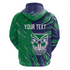 Personalized New Zealand Warriors Zip Hoodie Dynamic Lightning Mascot Rugby Australia