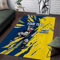 Personalized North Queensland Cowboys Area Rug Dynamic Lightning Mascot Rugby Australia
