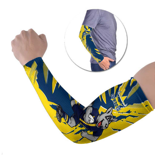 Personalized North Queensland Cowboys Arm Sleeves Dynamic Lightning Mascot Rugby Australia