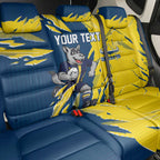 Personalized North Queensland Cowboys Back Car Seat Cover Dynamic Lightning Mascot Rugby Australia