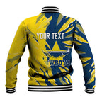 Personalized North Queensland Cowboys Baseball Jacket Dynamic Lightning Mascot Rugby Australia