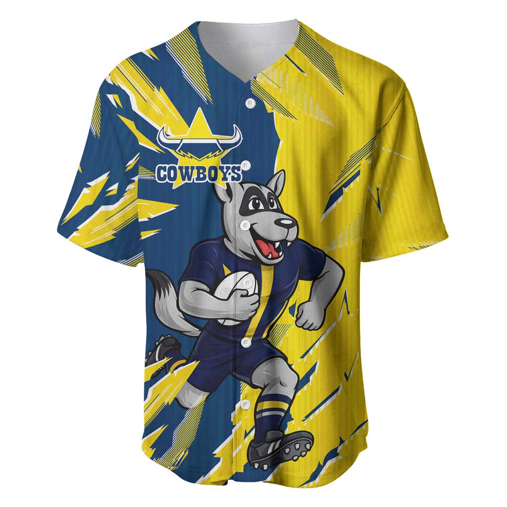 Personalized North Queensland Cowboys Baseball Jersey Dynamic Lightning Mascot Rugby Australia