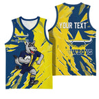 Personalized North Queensland Cowboys Basketball Jersey Dynamic Lightning Mascot Rugby Australia
