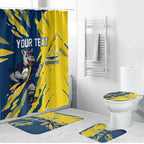 Personalized North Queensland Cowboys Bathroom Set Dynamic Lightning Mascot Rugby Australia