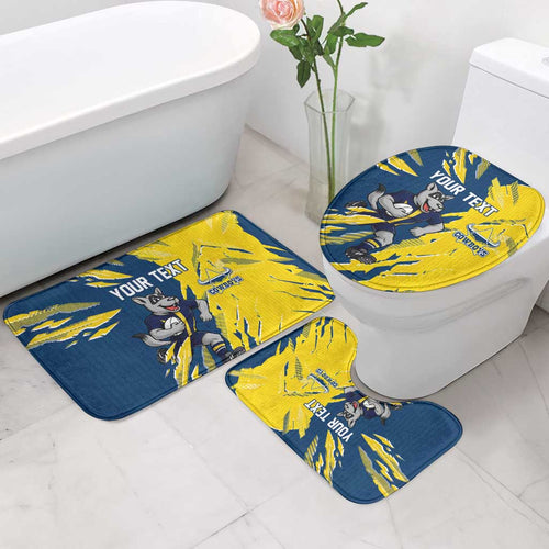 Personalized North Queensland Cowboys Bathroom Set Dynamic Lightning Mascot Rugby Australia