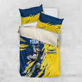 Personalized North Queensland Cowboys Bedding Set Dynamic Lightning Mascot Rugby Australia