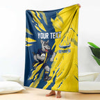 Personalized North Queensland Cowboys Blanket Dynamic Lightning Mascot Rugby Australia