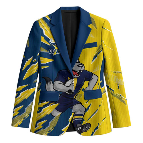 Personalized North Queensland Cowboys Blazer Dynamic Lightning Mascot Rugby Australia