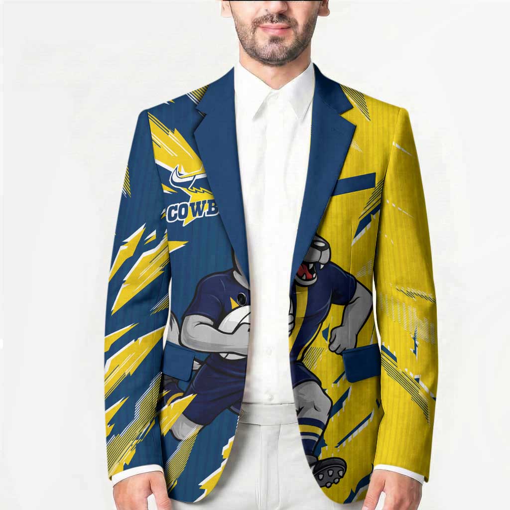Personalized North Queensland Cowboys Blazer Dynamic Lightning Mascot Rugby Australia
