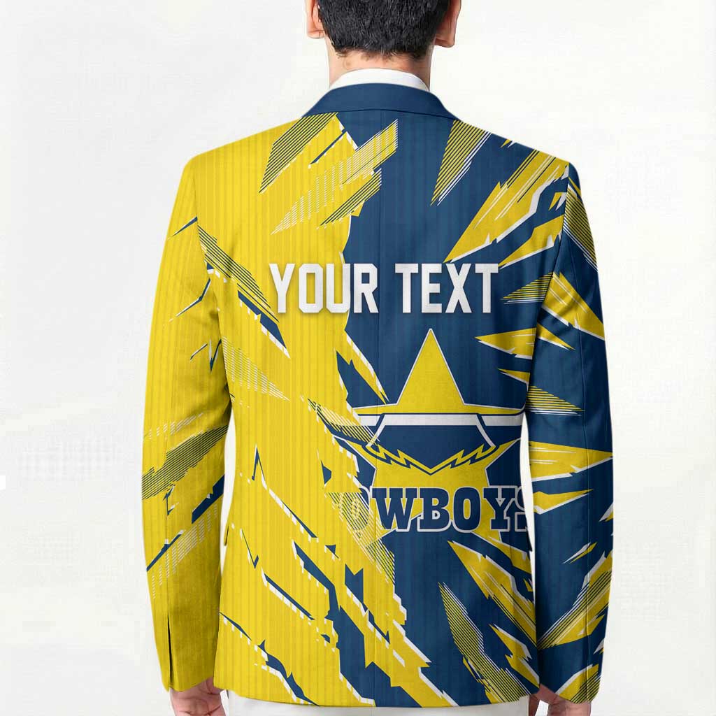 Personalized North Queensland Cowboys Blazer Dynamic Lightning Mascot Rugby Australia