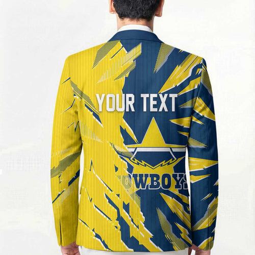 Personalized North Queensland Cowboys Blazer Dynamic Lightning Mascot Rugby Australia