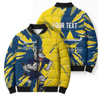 Personalized North Queensland Cowboys Bomber Puffer Jacket Dynamic Lightning Mascot Rugby Australia