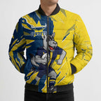 Personalized North Queensland Cowboys Bomber Puffer Jacket Dynamic Lightning Mascot Rugby Australia