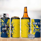Personalized North Queensland Cowboys 4 in 1 Can Cooler Tumbler Dynamic Lightning Mascot Rugby Australia