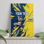 Personalized North Queensland Cowboys Canvas Wall Art Dynamic Lightning Mascot Rugby Australia