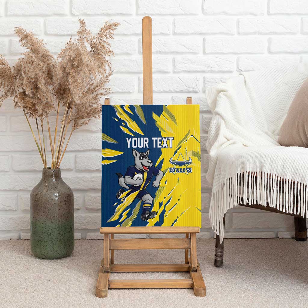 Personalized North Queensland Cowboys Canvas Wall Art Dynamic Lightning Mascot Rugby Australia