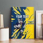 Personalized North Queensland Cowboys Canvas Wall Art Dynamic Lightning Mascot Rugby Australia