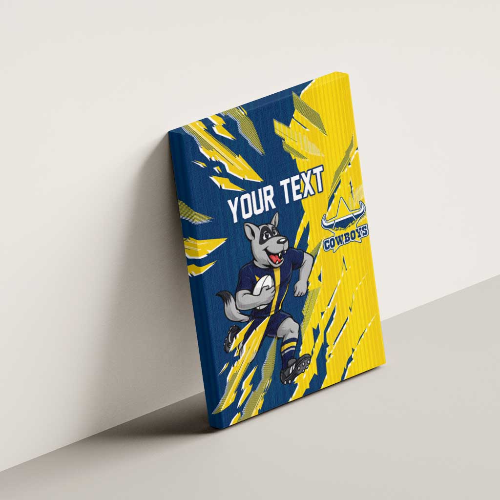 Personalized North Queensland Cowboys Canvas Wall Art Dynamic Lightning Mascot Rugby Australia