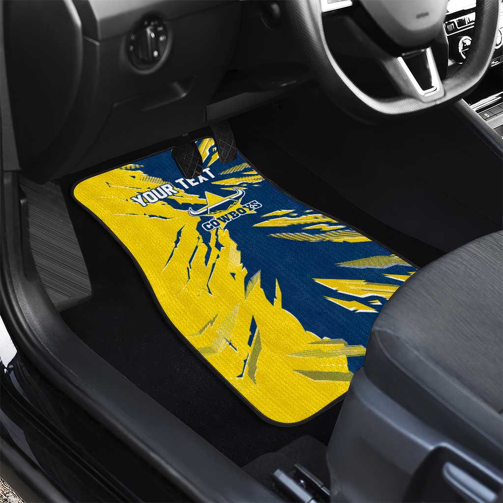 Personalized North Queensland Cowboys Car Mats Dynamic Lightning Mascot Rugby Australia