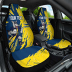 Personalized North Queensland Cowboys Car Seat Cover Dynamic Lightning Mascot Rugby Australia