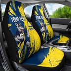 Personalized North Queensland Cowboys Car Seat Cover Dynamic Lightning Mascot Rugby Australia