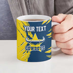 Personalized North Queensland Cowboys Ceramic Mug Dynamic Lightning Mascot Rugby Australia