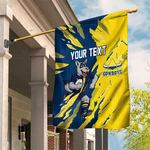Personalized North Queensland Cowboys Garden Flag Dynamic Lightning Mascot Rugby Australia
