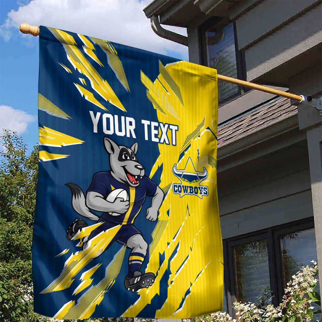 Personalized North Queensland Cowboys Garden Flag Dynamic Lightning Mascot Rugby Australia