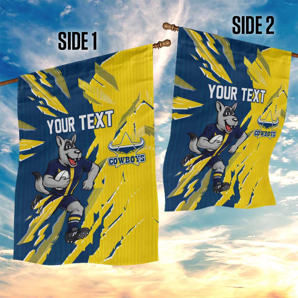 Personalized North Queensland Cowboys Garden Flag Dynamic Lightning Mascot Rugby Australia